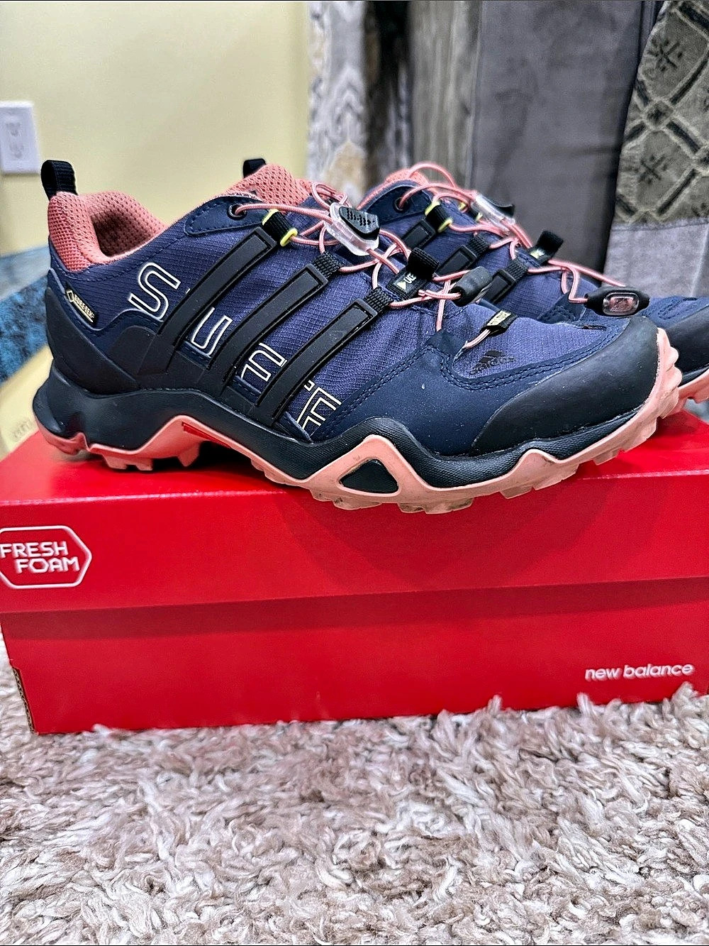 Adidas Gore-Tex Athletic Shoes in Blue & Pink Like New- size 6
